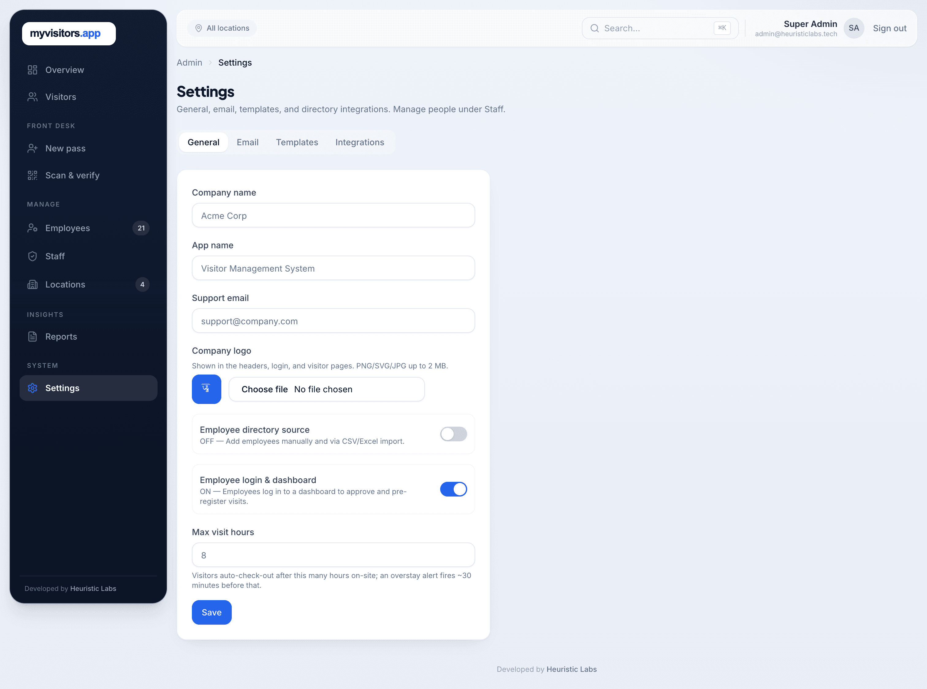 Your brand, everywhere — myvisitors.app